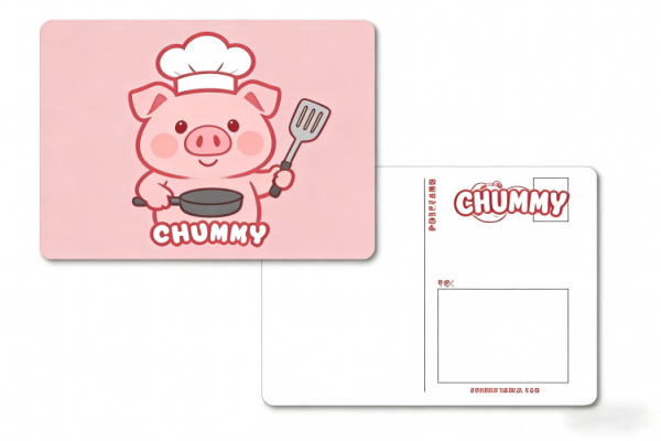 Chummy Chef Pig 5x7 Postcard
