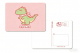 Scarf-Wearing Chunka Dinosaur 5x7 Postcard